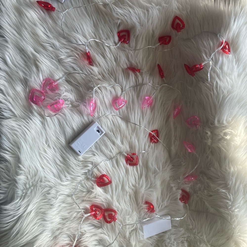 Hobby Lobby Heart String Lights in Red and Pink